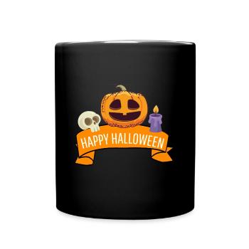 Cadeau effrayant à la citrouille Joyeux Halloween - Mug uni - noir - Devant