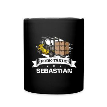 Gabelstaplerfahrer und Lagerhaus Gabestaplerfahrer - Tasse einfarbig - Schwarz - Vorne