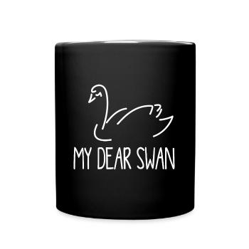 mein lieber Schwan - denglish - my dear swan - Tasse einfarbig - Schwarz - Vorne