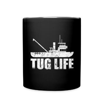 Schlepper Schleppboot Tug Life - Full Colour Mug - black - Front