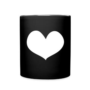 Herz - Bäume - (2) - Tasse einfarbig - Schwarz - Vorne