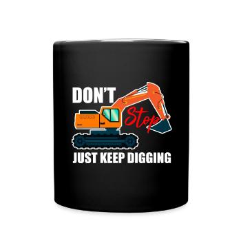 Excavator design for excavator operators - Full Colour Mug - black - Front