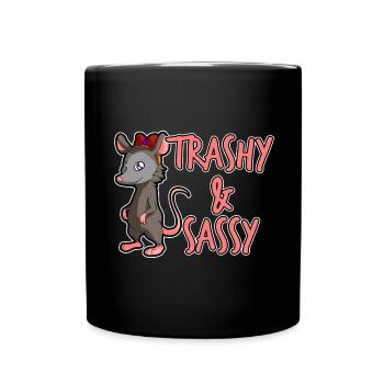 Opossum Design für Possum Fans und Opossum Fans - Tasse einfarbig - Schwarz - Vorne