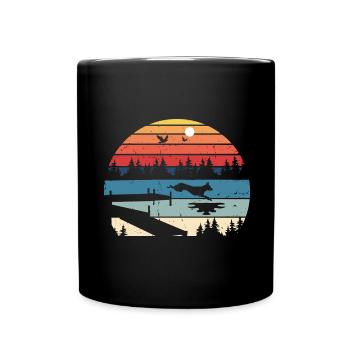 Dock Diving Design für Dog Jumping und Dock Dog - Tasse einfarbig - Schwarz - Vorne