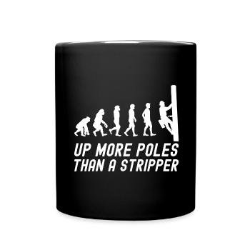 Power Lineman Power Line Electrician - Full Colour Mug - black - Front