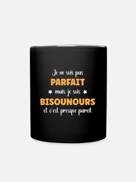 Je ne suis pas parfaite mais Bisounours - Mug uni - noir