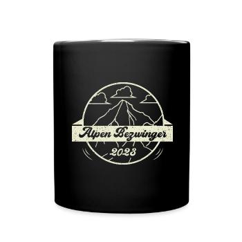 Alpenbezwinger 2023 Alpenüberquerung Finisher - Tasse einfarbig - Schwarz - Vorne
