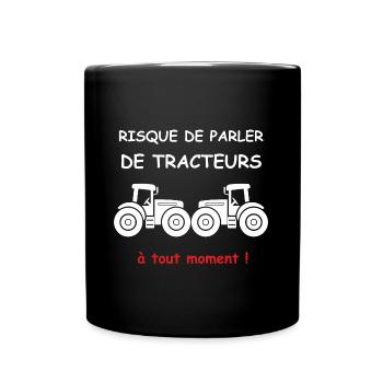 Risque de parler de tracteur - Mug uni - noir - Devant