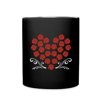 Roses Coeur Jardinier Fleurs Fleurs Cadeau Rose - Mug uni - noir - Devant