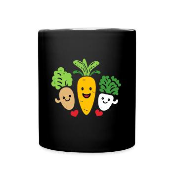 Humour petit légumes vegan - Mug uni - noir - Devant