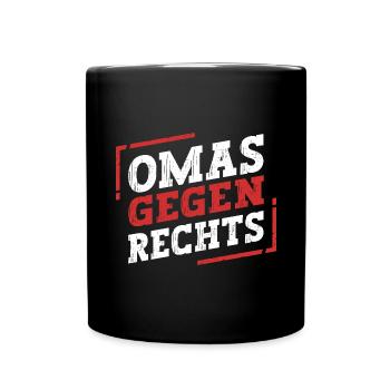 Omas Gegen Rechts - Tasse einfarbig - Schwarz - Vorne