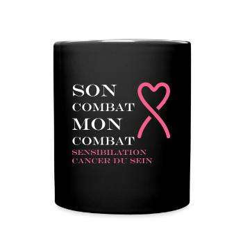 Sensibilisation cancer du sein - Mug uni - noir - Devant