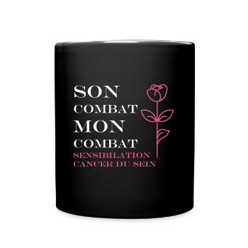 Sensibilisation cancer du sein - Mug uni - noir - Devant