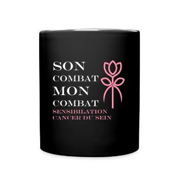 Sensibilisation cancer du sein - Mug uni - noir - Devant