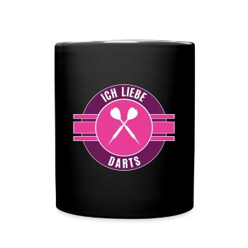 Darts Dart Darten Darterin Spielerin Spiel Darter - Tasse einfarbig - Schwarz - Vorne