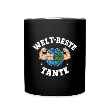 Weltbeste Tante Geburtstag Liebe Dankeschön - Tasse einfarbig - Schwarz - Vorne