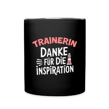 Trainerin Danke Coach Fitness Training Fussball - Tasse einfarbig - Schwarz - Vorne