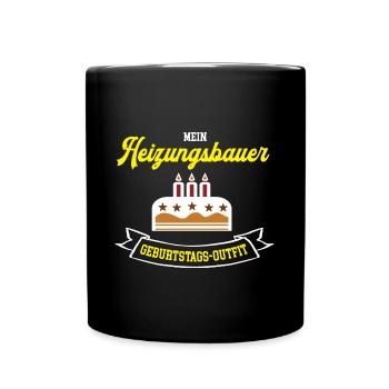 Heizungsbauer Geburtstag Geburtstagsgeschenk HLK - Tasse einfarbig - Schwarz - Vorne