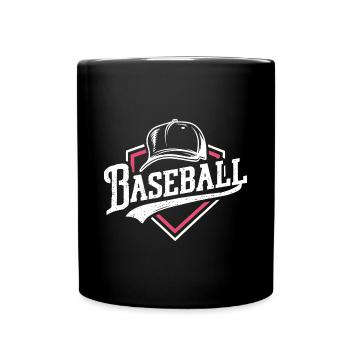 Baseball-Frau Pink Damen Fanartikel Spielzeug - Tasse einfarbig - Schwarz - Vorne