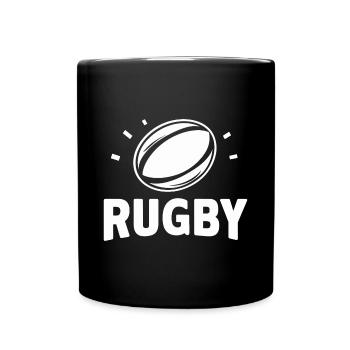 Rugby Love Mann Frau Shirt Ball Spiel Idee - Tasse einfarbig - Schwarz - Vorne