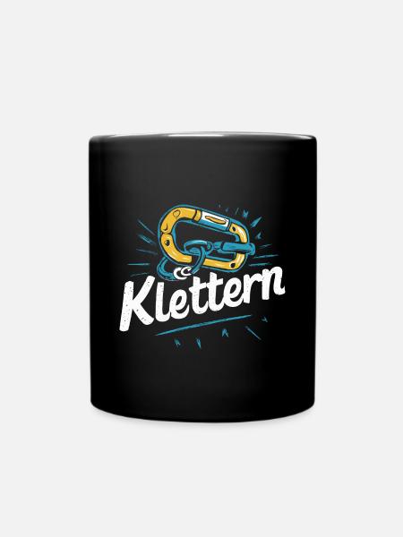 Karabiner Klettern Ideal für Bergsport Fans - Tasse einfarbig - Schwarz