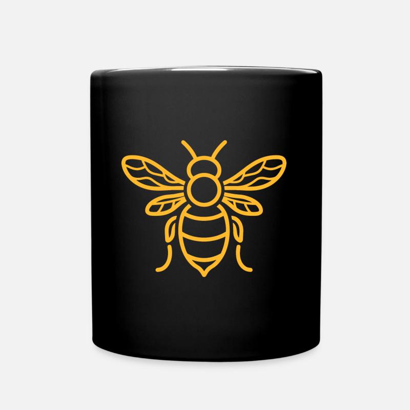 Biene - Tasse einfarbig - Schwarz