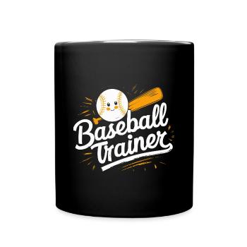 Baseball-Trainer Ausrüstung Coach Geschenk Spiel - Tasse einfarbig - Schwarz - Vorne
