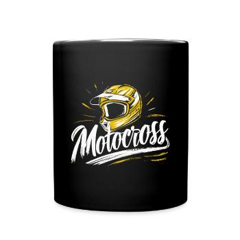 Motocross-Junge Fanartikel Helm Dirtbike Track - Tasse einfarbig - Schwarz - Vorne