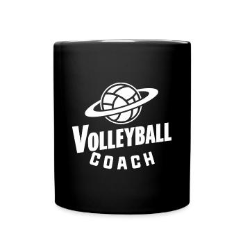Volleyball-Lustig-Planet Coach - Tasse einfarbig - Schwarz - Vorne