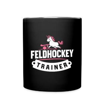 Feldhockey-Einhorn-Trainer Shirt Coach Team - Tasse einfarbig - Schwarz - Vorne