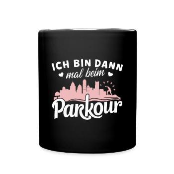Parkour-Shirt Sprung Freizeit Sportler Geburtstag - Tasse einfarbig - Schwarz - Vorne