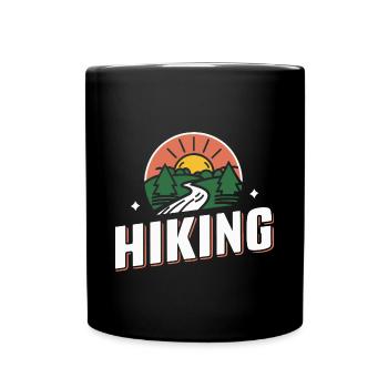 Hiking-Liebe Wandern Natur Abenteuer Geschenk - Tasse einfarbig - Schwarz - Vorne