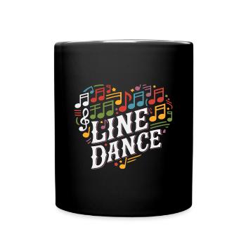 Line Dance Dancing with Love and the Heart - Full Colour Mug - black - Front