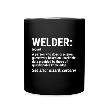 Funny Welder Definition Wizard Welding T-shirt - Full Colour Mug - black - Front