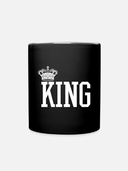 King - Queen Geschenk Geschenkidee - Tasse einfarbig - Schwarz
