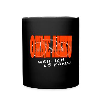 ohne akku weiss - Tasse einfarbig - Schwarz - Vorne