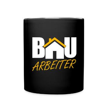 Bauarbeiter - Tasse einfarbig - Schwarz - Vorne