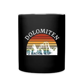 South Tyrol Dolomites Fun skier Mountaineer - Full Colour Mug - black - Front