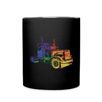 Camion Camion Rétro Amour - Mug uni - noir - Devant