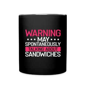 Sandwich de jour et de nuit FastFood - Mug uni - noir - Devant