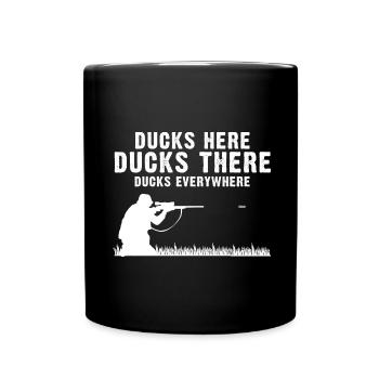 Funny Duck Hunting Design Hunters Hunting Ducks Design - Full Colour Mug - black - Front