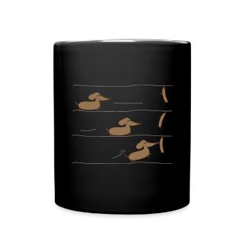 Teckels et saucisses - Mug uni - noir - Devant