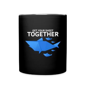 Conception d'origami Kirigami coloré - Mug uni - noir - Devant