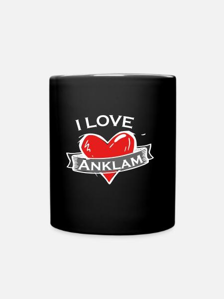 Anklam - Ich liebe Stadtnamen in Tattoo Stil - Tasse einfarbig - Schwarz