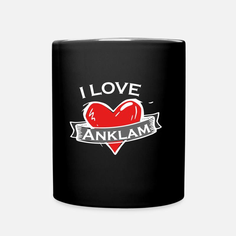 Anklam - Ich liebe Stadtnamen in Tattoo Stil - Tasse einfarbig - Schwarz