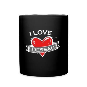 Dessau - Ich liebe Stadtnamen in Tattoo Stil - Tasse einfarbig - Schwarz - Vorne