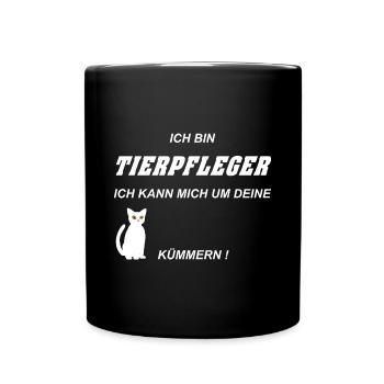 Ich bin Tierpfleger Ich kann mich um deine Katze - Tasse einfarbig - Schwarz - Vorne