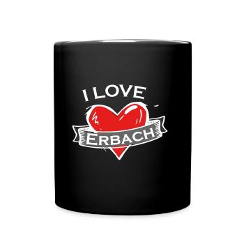 Erbach - Ich liebe Stadtnamen in Tattoo Stil - Tasse einfarbig - Schwarz - Vorne