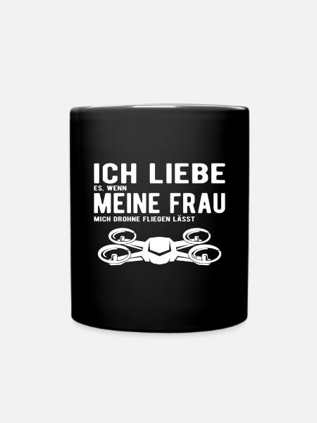 Ich Liebe meine Frau Drohne Fliegen lässt - Tasse einfarbig - Schwarz