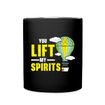 You Lift My Spirits Balade en montgolfière - Mug uni - noir - Devant